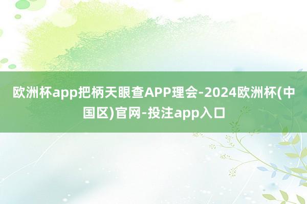 欧洲杯app把柄天眼查APP理会-2024欧洲杯(中国区)官网-投注app入口