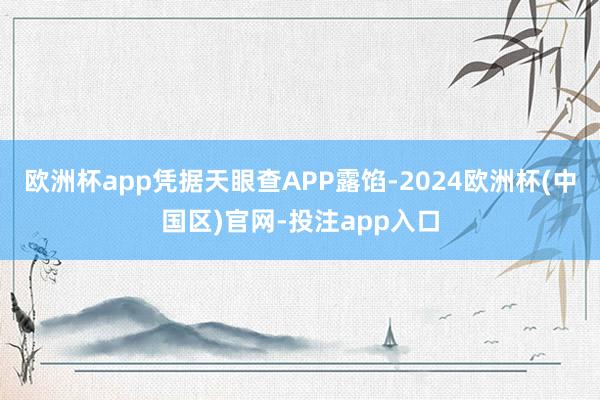 欧洲杯app凭据天眼查APP露馅-2024欧洲杯(中国区)官网-投注app入口