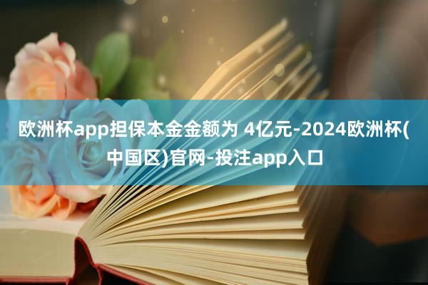 欧洲杯app担保本金金额为 4亿元-2024欧洲杯(中国区)官网-投注app入口