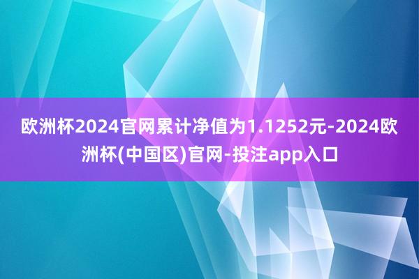 欧洲杯2024官网累计净值为1.1252元-2024欧洲杯(中国区)官网-投注app入口