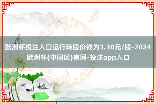 欧洲杯投注入口运行转股价钱为3.30元/股-2024欧洲杯(中国区)官网-投注app入口