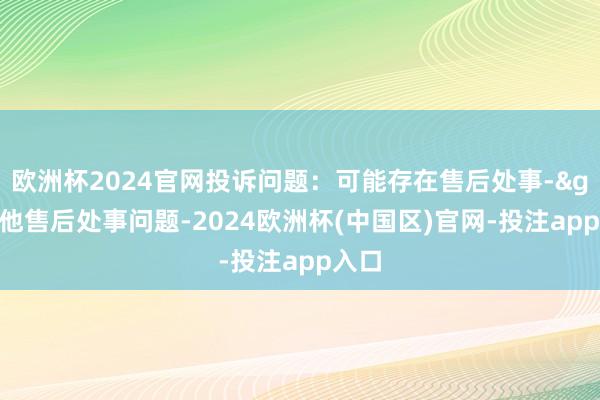 欧洲杯2024官网投诉问题：可能存在售后处事->其他售后处事问题-2024欧洲杯(中国区)官网-投注app入口