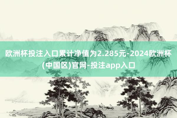 欧洲杯投注入口累计净值为2.285元-2024欧洲杯(中国区)官网-投注app入口