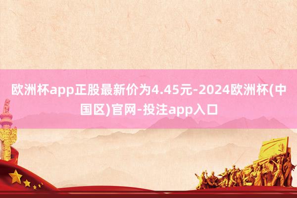 欧洲杯app正股最新价为4.45元-2024欧洲杯(中国区)官网-投注app入口