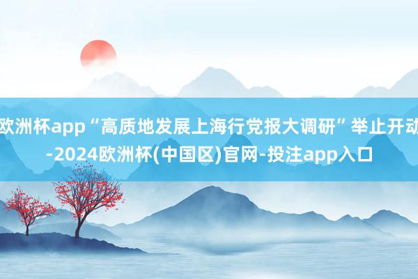 欧洲杯app“高质地发展上海行党报大调研”举止开动-2024欧洲杯(中国区)官网-投注app入口