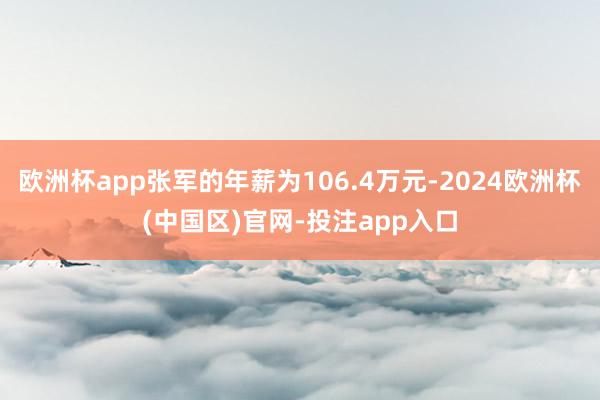 欧洲杯app张军的年薪为106.4万元-2024欧洲杯(中国区)官网-投注app入口