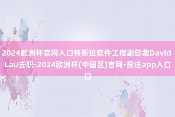 2024欧洲杯官网入口特斯拉软件工程副总裁David Lau去职-2024欧洲杯(中国区)官网-投注app入口