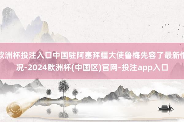 欧洲杯投注入口中国驻阿塞拜疆大使鲁梅先容了最新情况-2024欧洲杯(中国区)官网-投注app入口